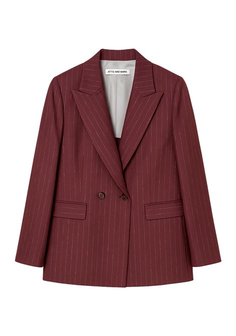 Blazer plum doppiopetto a righe lurex  Attic and Barn ATTIC AND BARN | Giacche | MATJA0050492